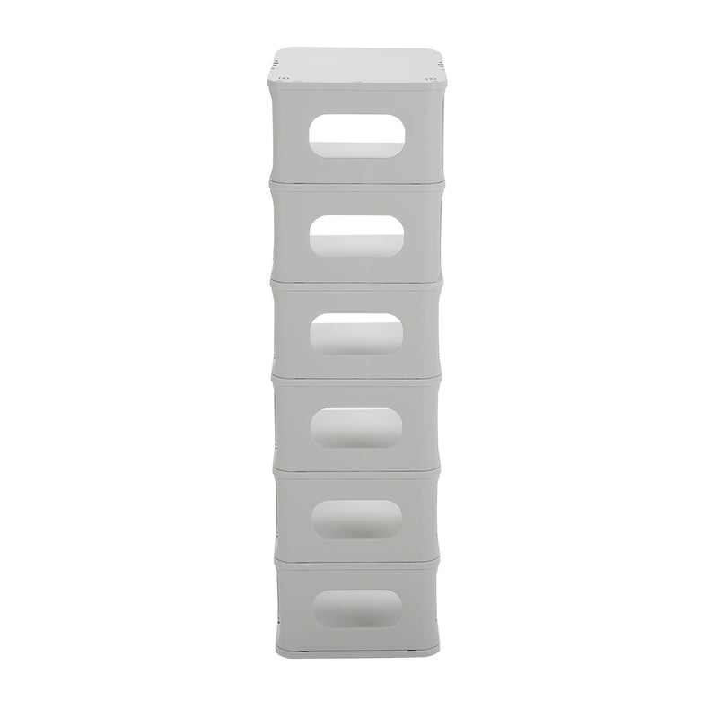 Livingandhome 6-Tier 6-Pair Off-White Plastic Shoe Rack