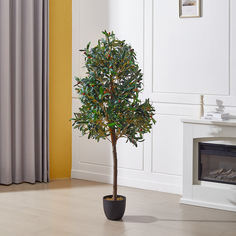 Breeins Artificial Olive Tree Decorative Plant in Planter