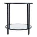 Livingandhome Round Tempered Glass Side Table