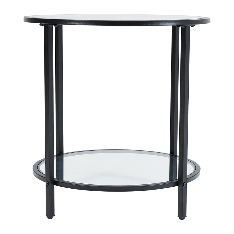 Livingandhome Round Tempered Glass Side Table