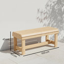 Outsunny Wooden Garden Bench, 2 Seater Slatted Outdoor Bench, Natural Wood