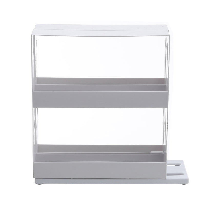 Livingandhome 2 Tiers Rotating Jars Spice Rack Kitchen Storage Holder Shelf Cabinet Organizer