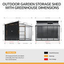 9.7x8.5ft 2-in-1 Metal Garden Storage Shed With Acrylic Greenhouse