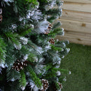 7ft (2.1m) Frosted Glacier Pine Snow Tipped Christmas Tree with Pinecones and 956 Tips