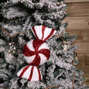 28cm Red and White Glitter Candy Stripe Sweet Hanging Christmas Decoration