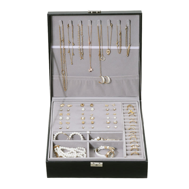 Sheonly Double Tier Travel Jewelry Storage Box