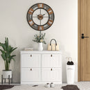 HOMCOM Slim Shoe Cabinet With Adjustable Shelves For Hallway, White
