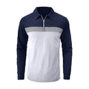 Casual Quarter Zip Turn Down Collar Long Sleeve Polo Shirt
