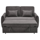 Livingandhome Grey Convertible Sofa Bed with 2 Pillows