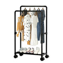 Livingandhome Double Rod Metal Clothes Rack on Wheels
