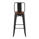 Livingandhome 4 PCS Vintage Metal Bar Stools