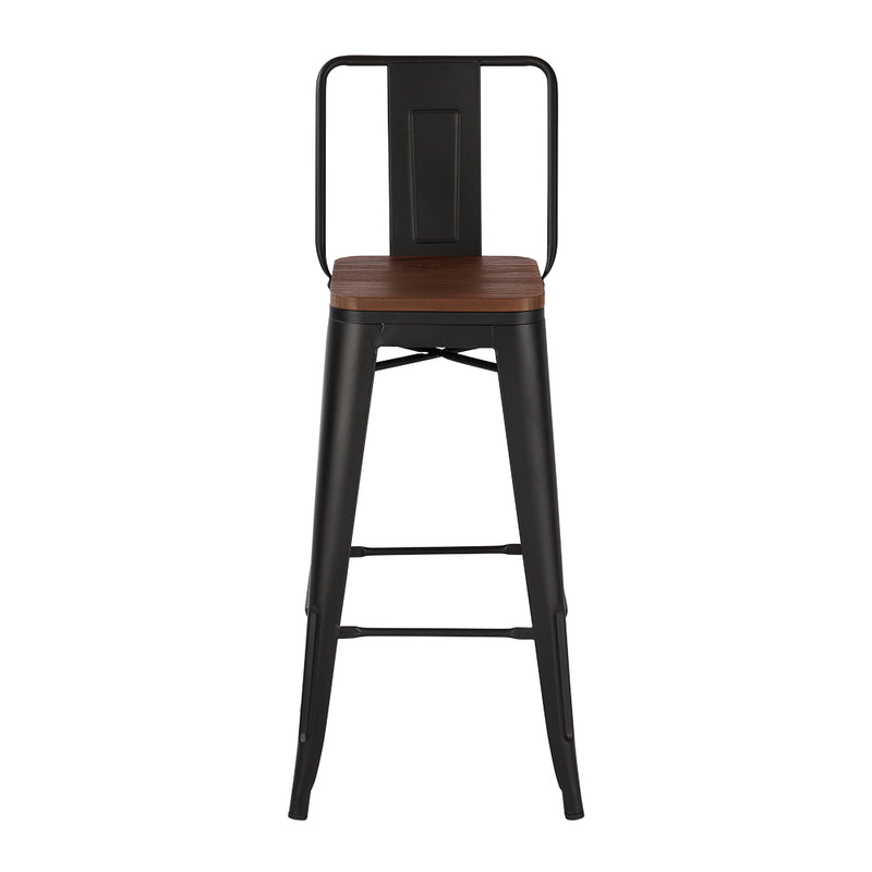 Livingandhome 4 PCS Vintage Metal Bar Stools