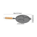 Breeins 3-Hole Cast Iron Frying Pan
