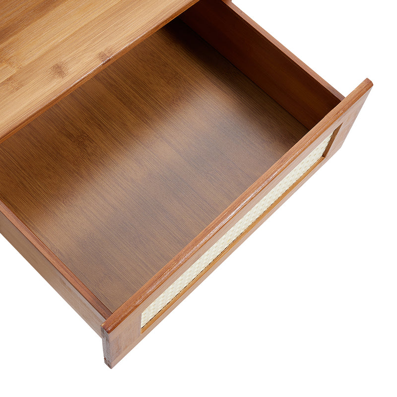 Livingandhome Wooden Nightstand Storage Cabinet with Shelf