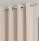 Enhanced Living Nightfall Plain Supersoft Natural Cream/Beige Thermal Blockout Eyelet Curtains - Pair