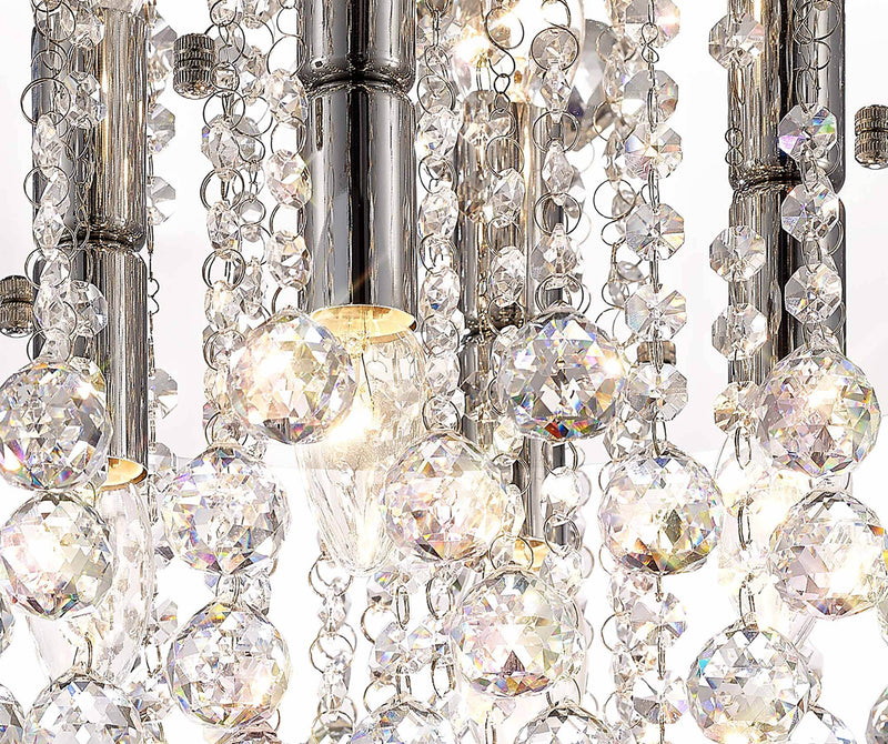 Acle Crystal  Ceiling Light with 4 Lights  Chrome