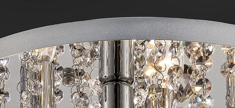 Acle Crystal  Ceiling  Light with 5 Lights   Chrome