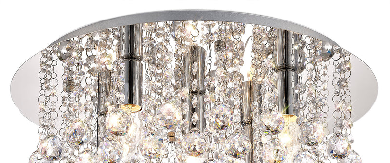 Acle Crystal  Ceiling  Light with 5 Lights   Chrome