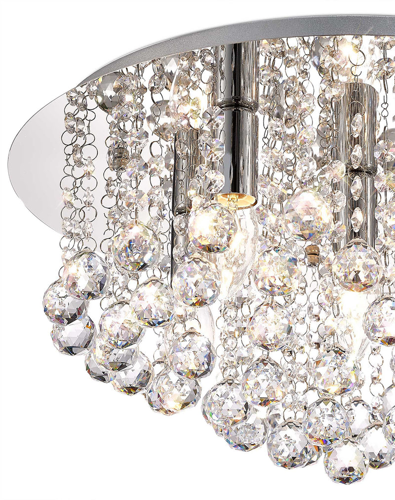 Acle Crystal  Ceiling  Light with 5 Lights   Chrome