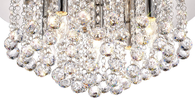 Acle Crystal  Ceiling  Light with 5 Lights   Chrome