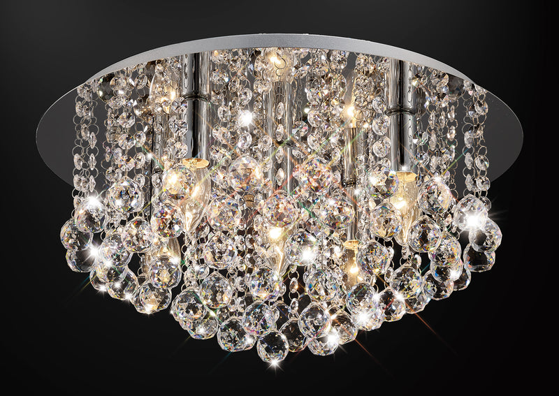 Acle Crystal  Ceiling  Light with 5 Lights   Chrome