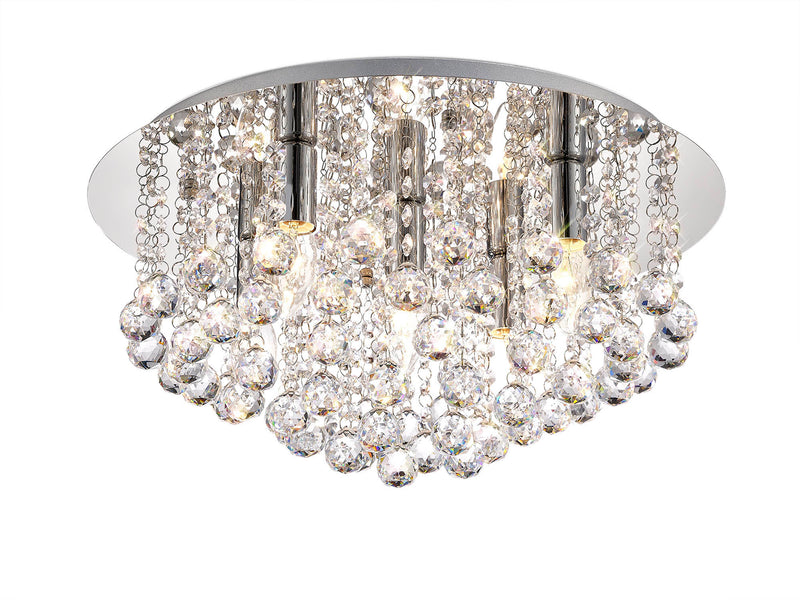 Acle Crystal  Ceiling  Light with 5 Lights   Chrome