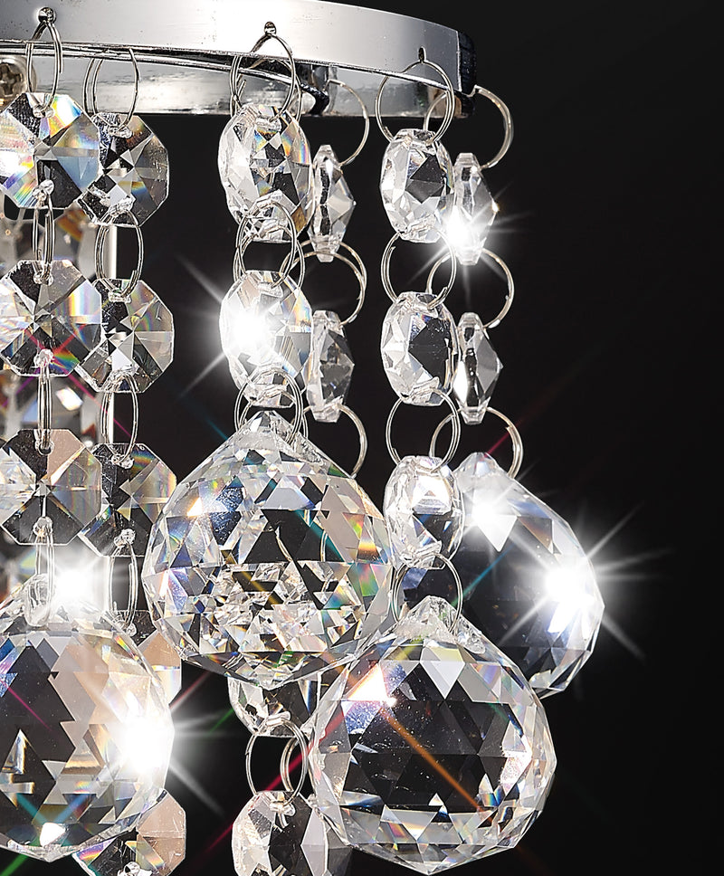 Acle Crystal Wall Lamp 1 Light  Chrome
