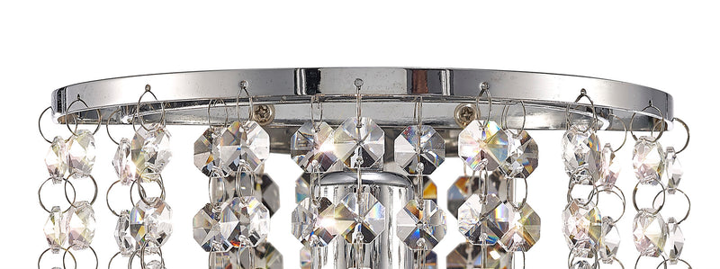 Acle Crystal Wall Lamp 1 Light  Chrome