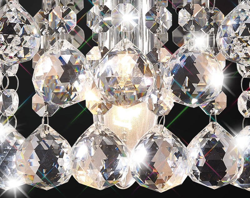 Acle Crystal Wall Lamp 1 Light  Chrome