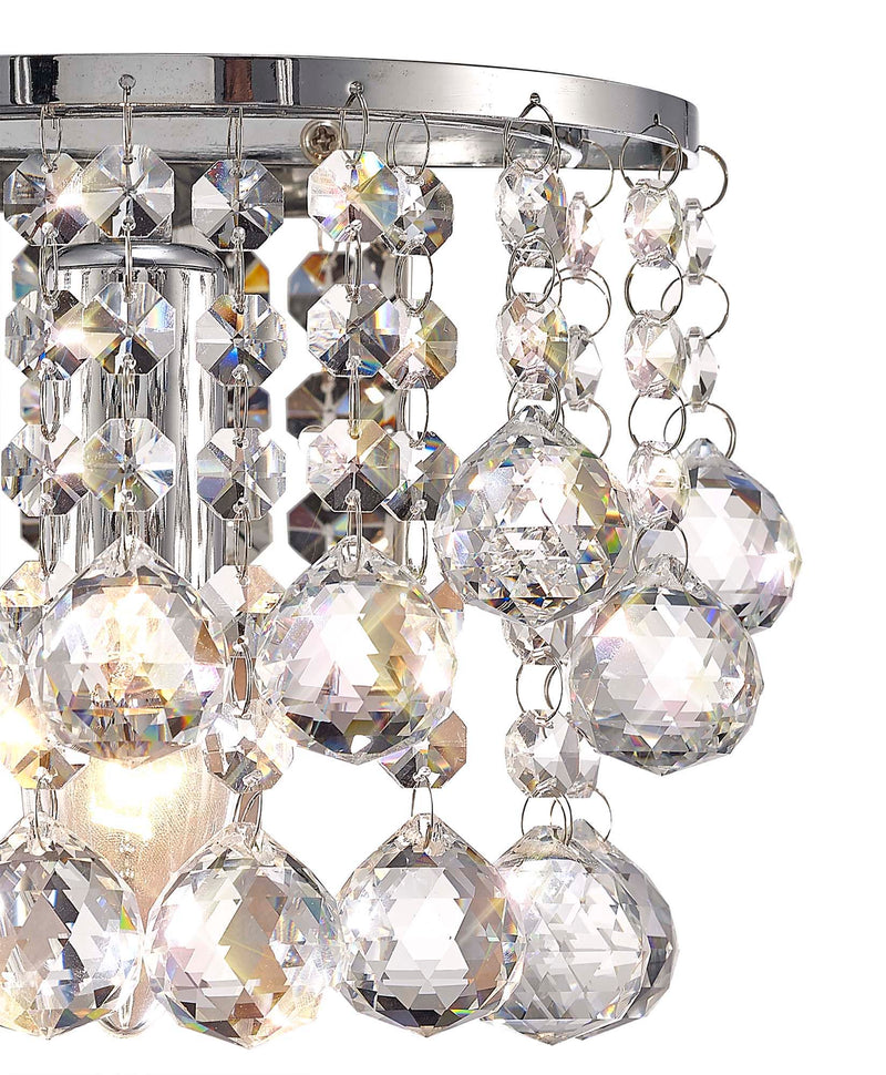 Acle Crystal Wall Lamp 1 Light  Chrome