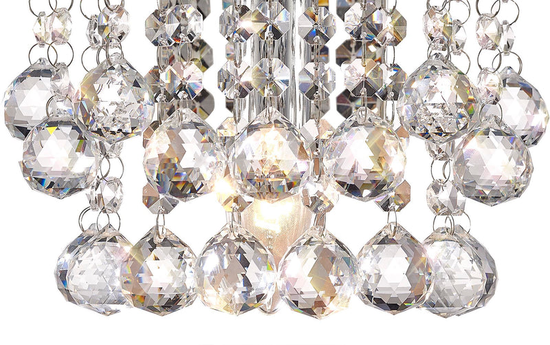 Acle Crystal Wall Lamp 1 Light  Chrome