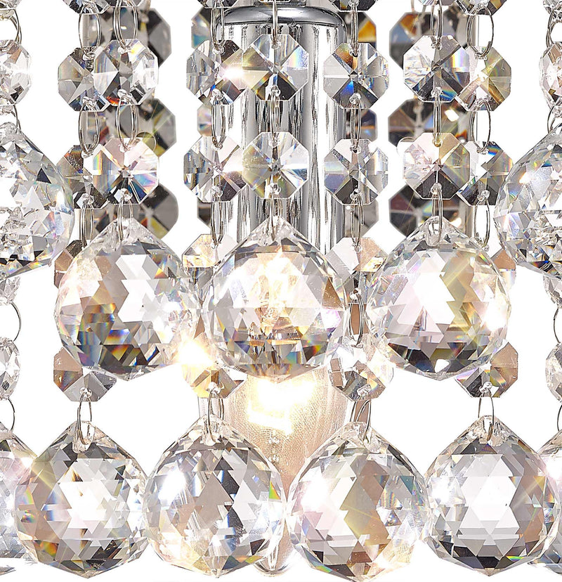 Acle Crystal Wall Lamp 1 Light  Chrome