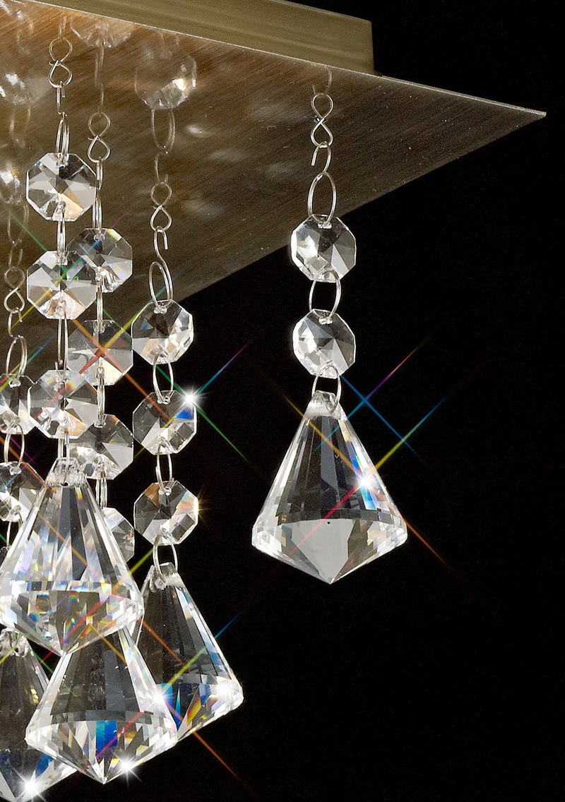 Acle Crystal Ceiling Light with 1 Light Antique Brass