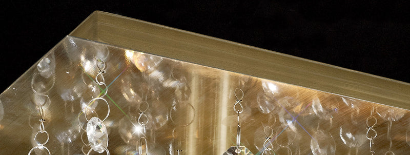 Acle Crystal Ceiling Light with 1 Light Antique Brass
