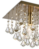 Acle Crystal Ceiling Light with 1 Light Antique Brass