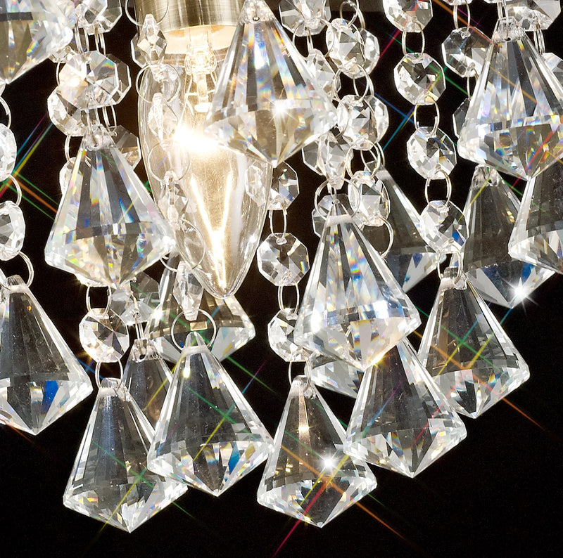 Acle Crystal Ceiling Light with 1 Light Antique Brass
