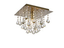 Acle Crystal Ceiling Light with 1 Light Antique Brass