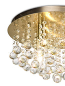 Acle Crystal Ceiling  Light with 4 Lights Antique Brass