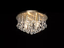 Acle Crystal Ceiling  Light with 4 Lights Antique Brass