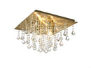 Acle Crystal Light with 4 Lights  Antique Brass