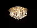 Acle Crystal Ceiling Light with  5 Lights  Antique Brass