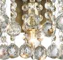 Acle Crystal Wall Lamp 1 Light Antique Brass