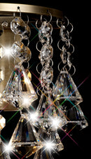 Acle Crystal Wall Lamp 1 Light Antique Brass