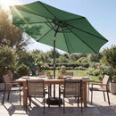 Outsunny 2.7 m Garden Parasol Umbrella with Cross Base, Sandbag, Green