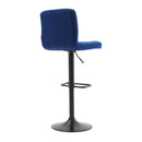 2 Pcs Velvet Upholstery Bar Stools With Low Backrest
