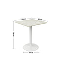 Livingandhome White Square Cafe Table with Metal Base