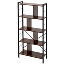 Livingandhome Industrial Style 5 Tier Bookcase Metal Frame