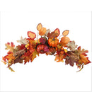Autumn Lighted Maple Leaves Pumpkin Swag