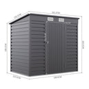 Breeins Outdoor Galvanized Steel Storage Shed 6ft X 4ft