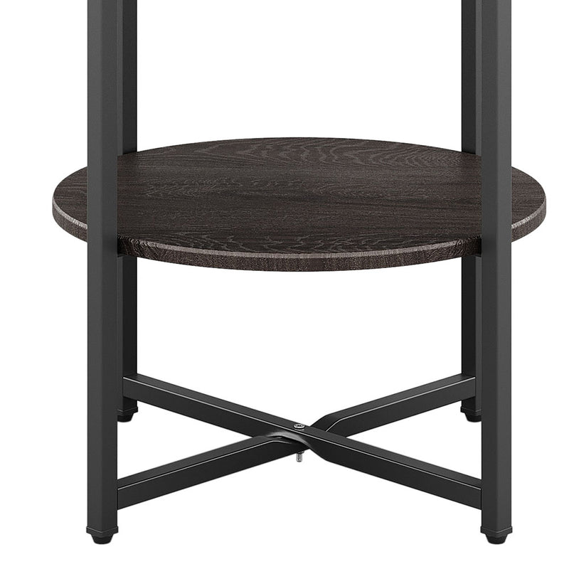 Livingandhome Small Round Coffee Table with 2 Tier